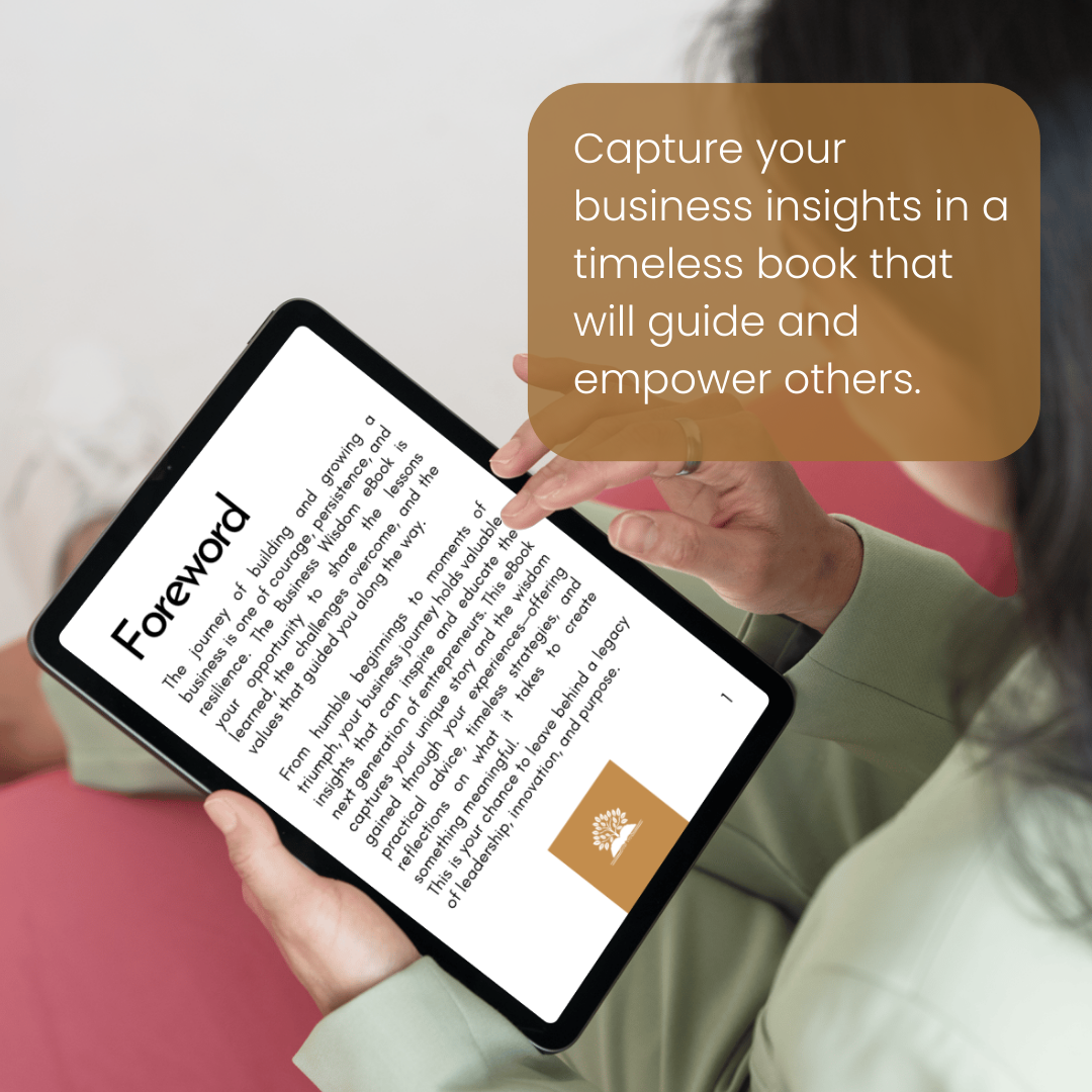 Sample page of a Business Wisdom eBook featuring entrepreneurial advice and leadership strategies.