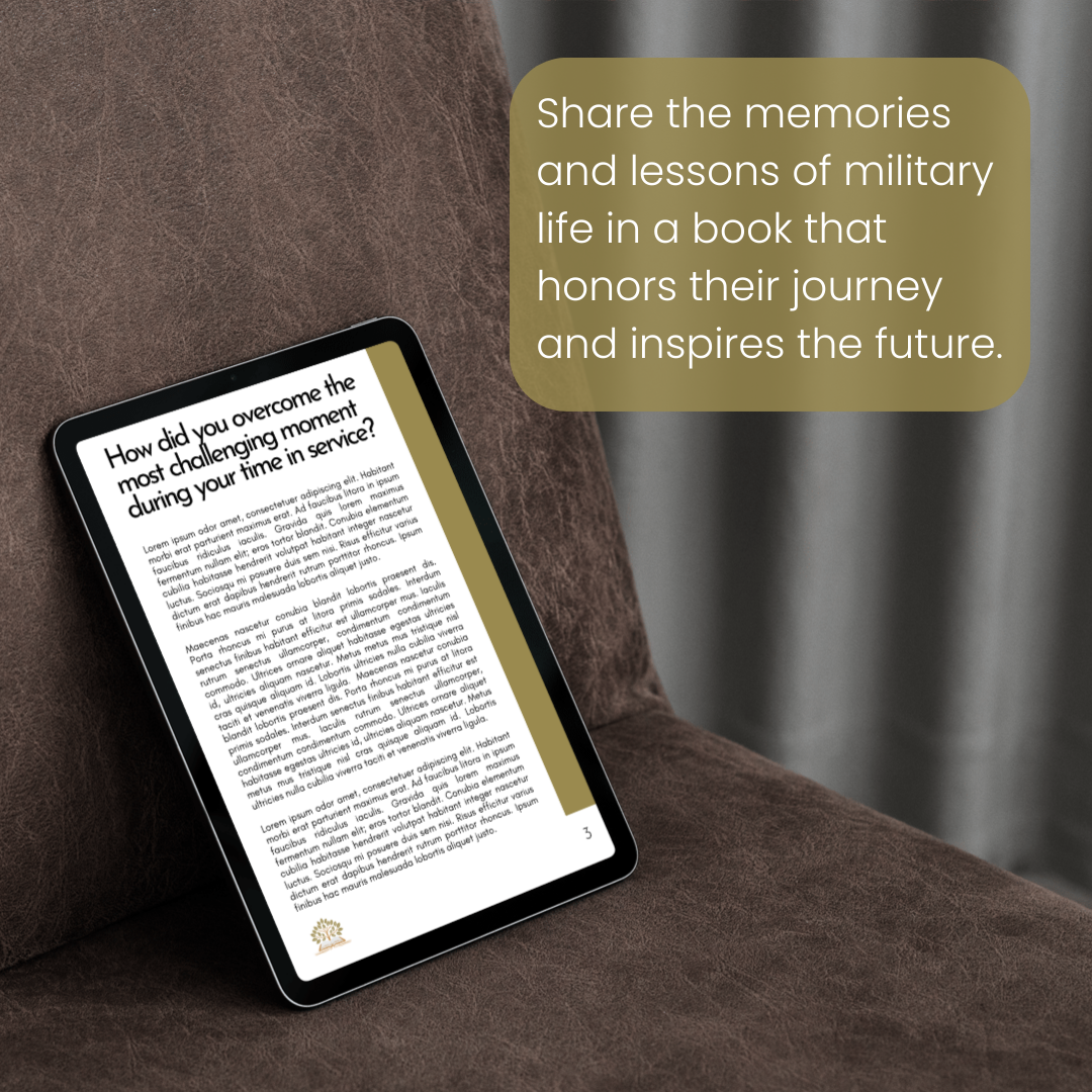 Sample page of a Military Stories eBook featuring reflections on military service.