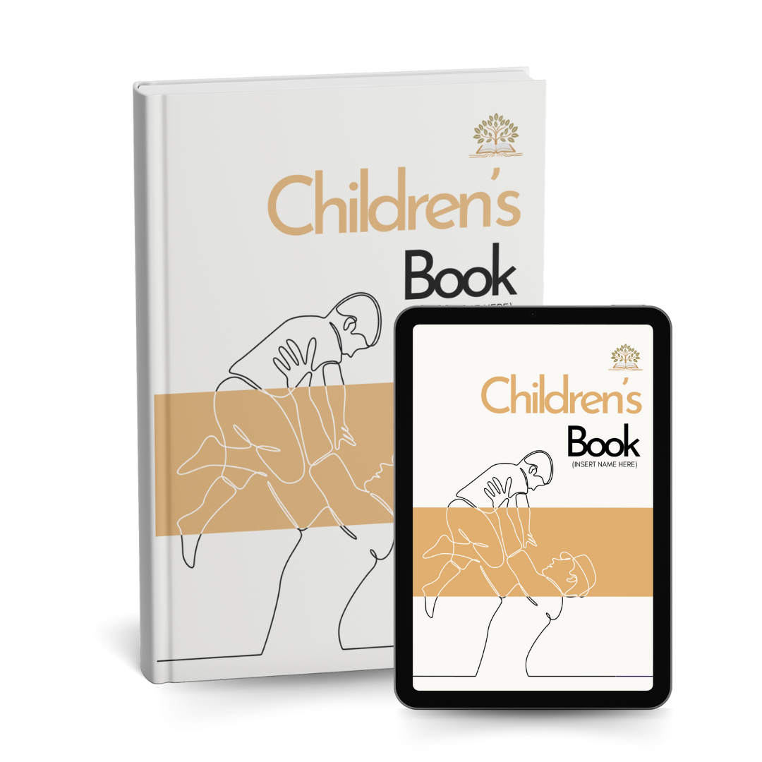 Digital and physical custom children’s book mockup.